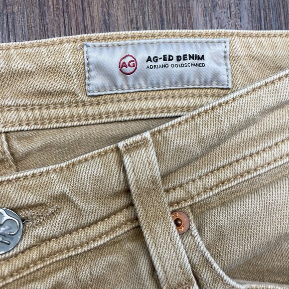 Adriano Goldschmied AG Mens Beige Tellis Modern Slim Denim Straight Pants 28x32 - Picture 5 of 11